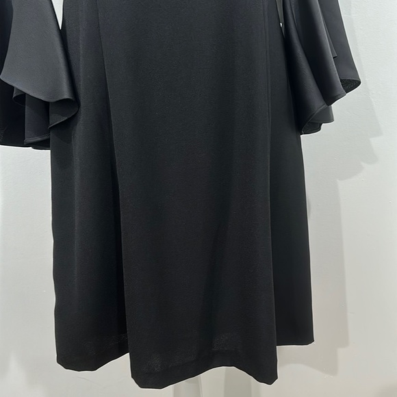 Adrianna Papell Crepe-Back Satin with Ruffle Sleeve Dress Size 8 - Picture 7 of 16